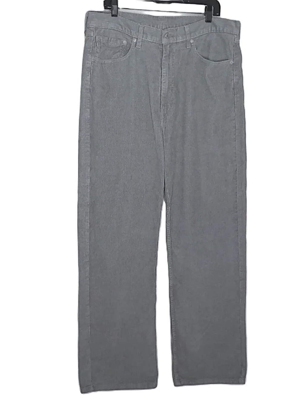 New Levi's 565 Men's Corduroy Pants Light Gray Loose Straight High Rise 36 x 32